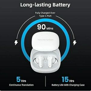 Wireless Translator Earbuds in White